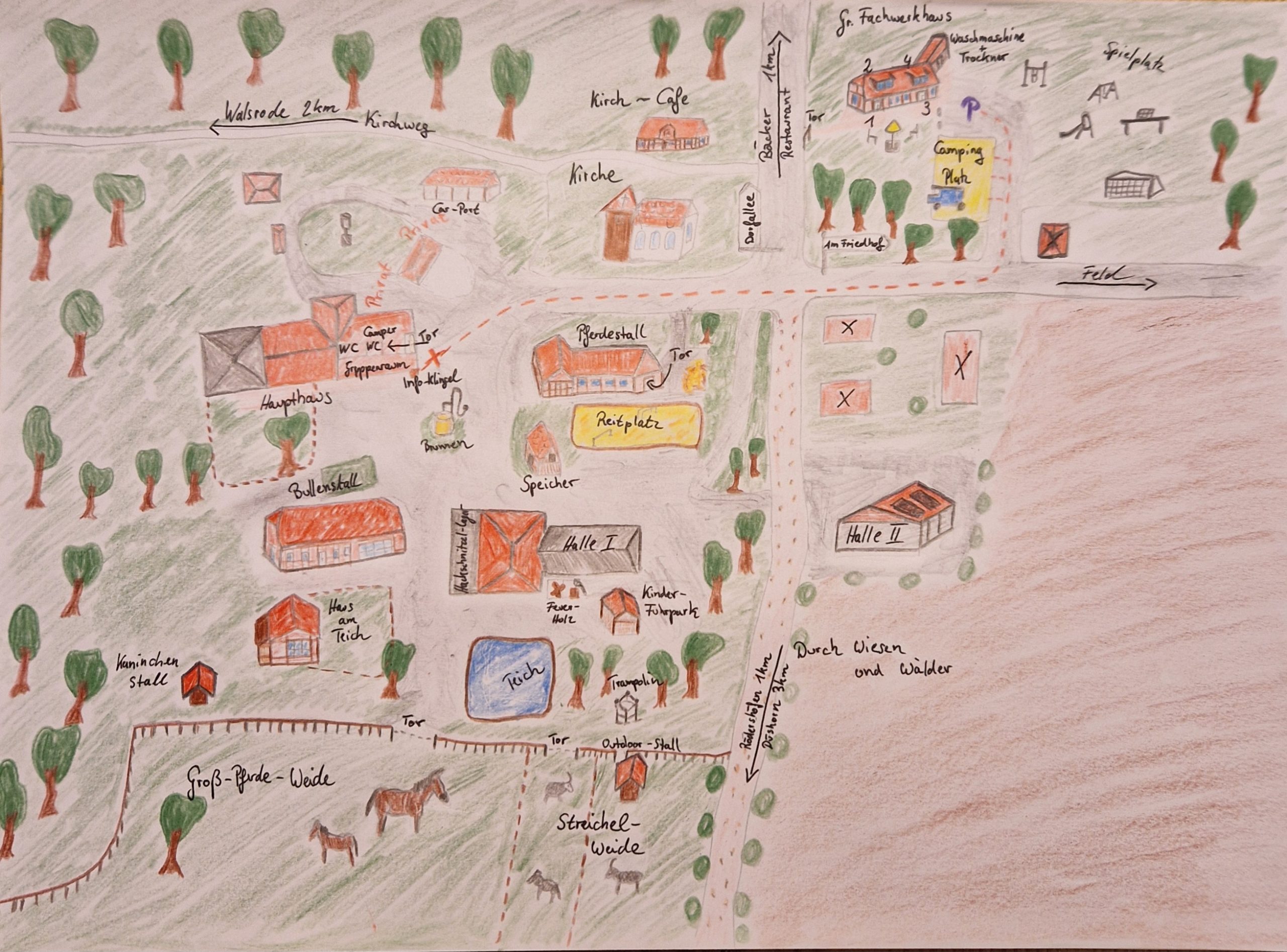 Karte vom Hof zur Orientierung